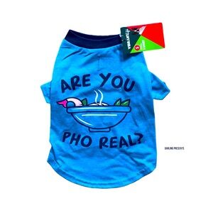 VIBRANT LIFE ‘ARE YOU PHO REAL?’ TEE SHIRT DOG COLOR BLUE SIZE S